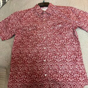 New Boys Roper maroon short sleeve shirt